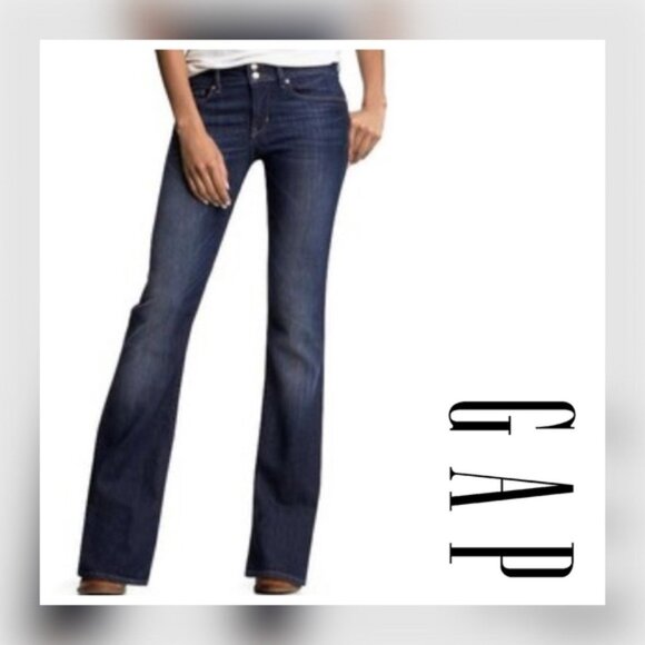 GAP Perfect Boot Denim Jeans Dark Wash Mid Rise Denim 27/4R - Picture 1 of 14